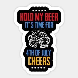 4th of July Cheers T-shirt Sticker